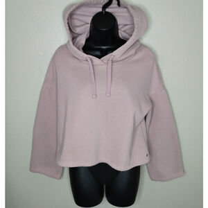 Fabletics Women's XXS Hoodie Oversized Cropped Pullover Pink Gym Yoga